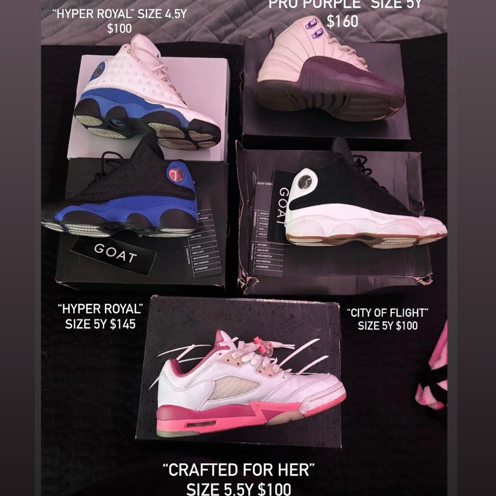 Jordan 5s, 12s & 13s youth sizes